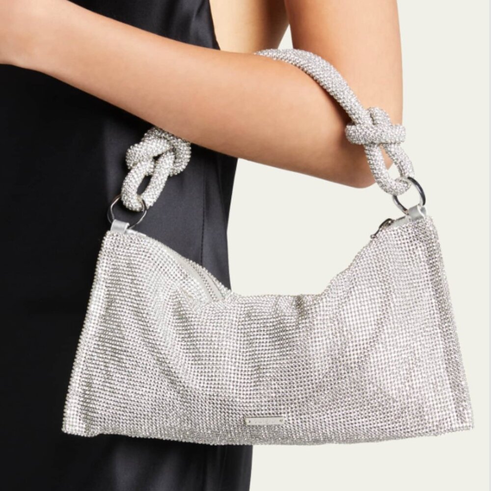Cult Gaia Hera Nano Rhinestone Shoulder Bag Silver